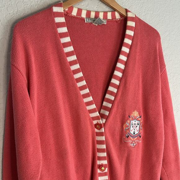 Vintage IZOD Golf Cardigan Sweater Embroidered Logo Country Club Yacht Old Money - Picture 2 of 9